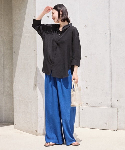 AMERICAN HOLIC（アメリカンホリック）の「接触冷感ワッシャーイージーパンツ（その他パンツ・レディース・マスタード/チョコ/レッド/ブラック/ブルー系その他6・M/L）」の11枚目の写真