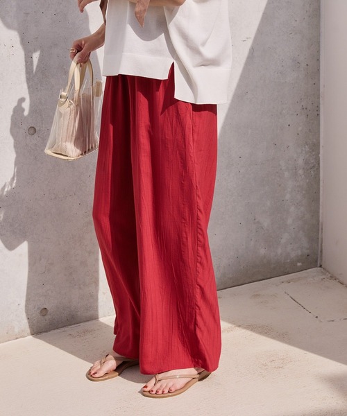 AMERICAN HOLIC（アメリカンホリック）の「接触冷感ワッシャーイージーパンツ（その他パンツ・レディース・マスタード/チョコ/レッド/ブラック/ブルー系その他6・M/L）」の12枚目の写真