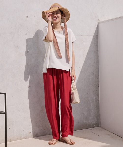 AMERICAN HOLIC（アメリカンホリック）の「接触冷感ワッシャーイージーパンツ（その他パンツ・レディース・マスタード/チョコ/レッド/ブラック/ブルー系その他6・M/L）」の14枚目の写真