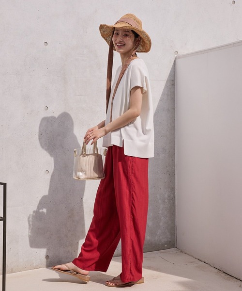 AMERICAN HOLIC（アメリカンホリック）の「接触冷感ワッシャーイージーパンツ（その他パンツ・レディース・マスタード/チョコ/レッド/ブラック/ブルー系その他6・M/L）」の15枚目の写真