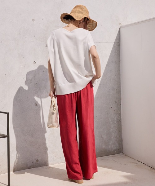 AMERICAN HOLIC（アメリカンホリック）の「接触冷感ワッシャーイージーパンツ（その他パンツ・レディース・マスタード/チョコ/レッド/ブラック/ブルー系その他6・M/L）」の16枚目の写真