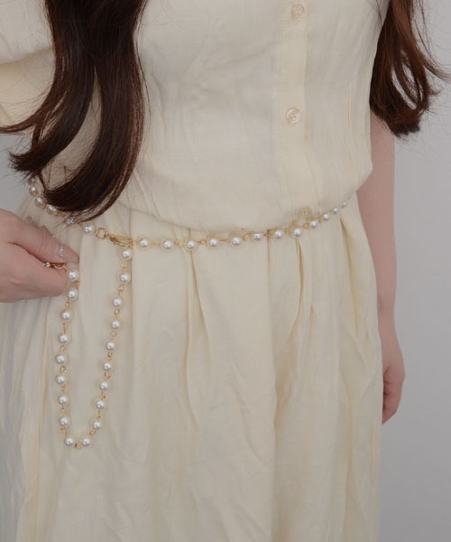 VIBGYOR Women（ヴィブジョー　ウィメン）の「【resonance】パール シンプルデザイン ウエストマーク ベルト【マルチウェイ/オケージョン】（ベルト・レディース・シルバー/ゴールド・FREE）」の6枚目の写真