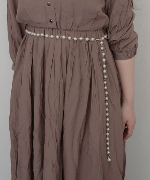 VIBGYOR Women（ヴィブジョー　ウィメン）の「【resonance】パール シンプルデザイン ウエストマーク ベルト【マルチウェイ/オケージョン】（ベルト・レディース・シルバー/ゴールド・FREE）」の4枚目の写真