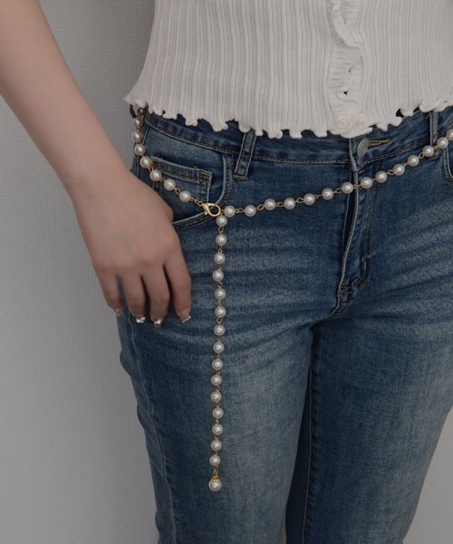 VIBGYOR Women（ヴィブジョー　ウィメン）の「【resonance】パール シンプルデザイン ウエストマーク ベルト【マルチウェイ/オケージョン】（ベルト・レディース・シルバー/ゴールド・FREE）」の8枚目の写真