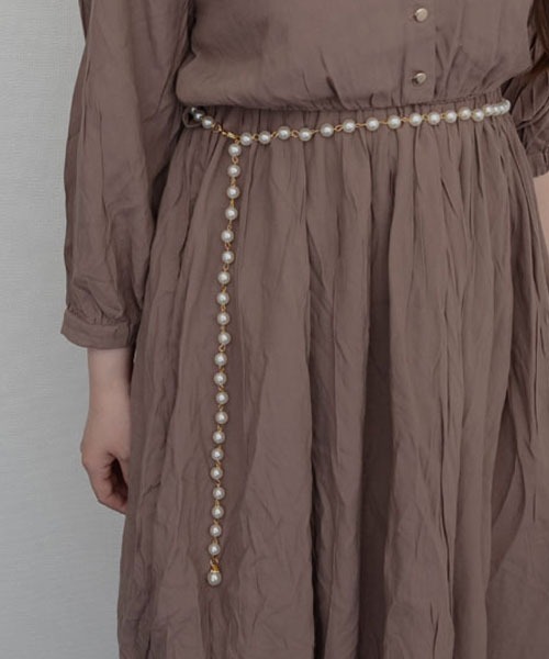 VIBGYOR Women（ヴィブジョー　ウィメン）の「【resonance】パール シンプルデザイン ウエストマーク ベルト【マルチウェイ/オケージョン】（ベルト・レディース・シルバー/ゴールド・FREE）」の9枚目の写真