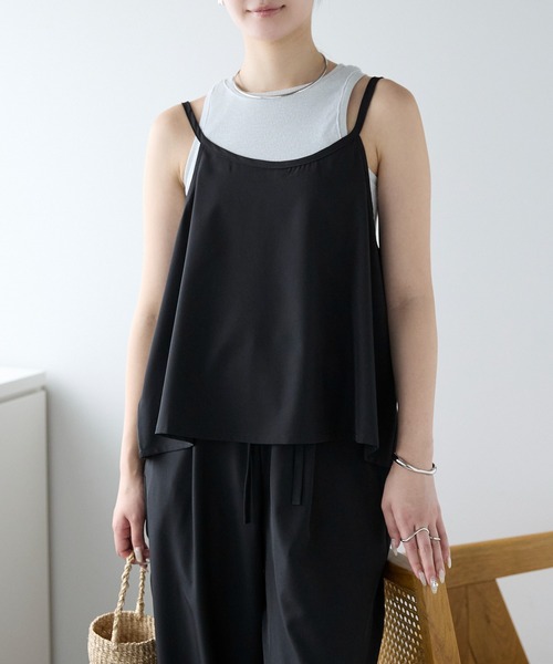 PREFERIR（プレフェリール）の「セットアップ とろみ ワイドパンツ＆キャミソール ２点セット（その他パンツ・レディース・ブラック/ブラウン・MEDIUM/LARGE）」の9枚目の写真