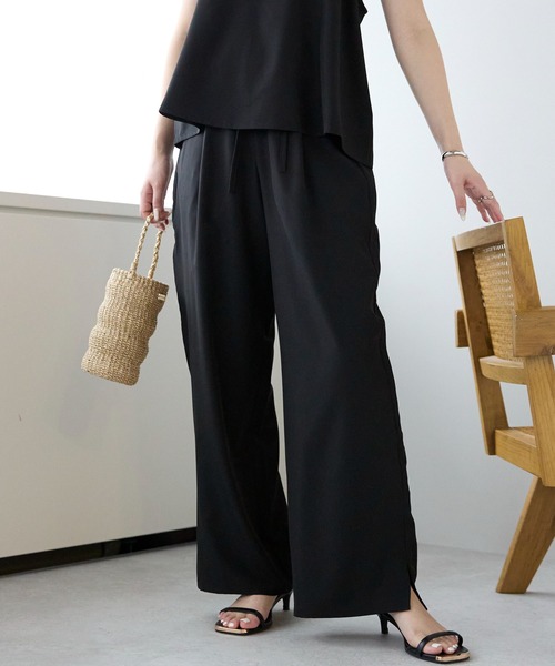 PREFERIR（プレフェリール）の「セットアップ とろみ ワイドパンツ＆キャミソール ２点セット（その他パンツ・レディース・ブラック/ブラウン・MEDIUM/LARGE）」の10枚目の写真