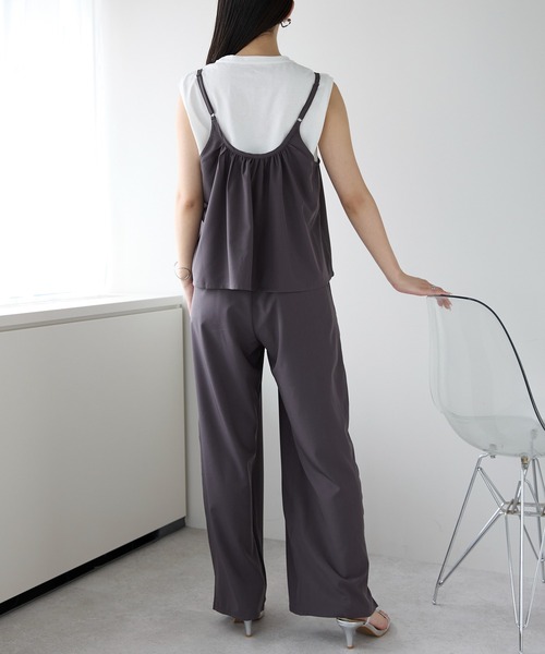 PREFERIR（プレフェリール）の「セットアップ とろみ ワイドパンツ＆キャミソール ２点セット（その他パンツ・レディース・ブラック/ブラウン・MEDIUM/LARGE）」の15枚目の写真