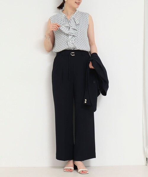 NOLLEY'S LIGHT(ノーリーズライト)の「フロントラッフルブラウス(シャツ/ブラウス・レディース・ブラック系その他/ホワイト系その他5/ホワイト系その他/ブルー系その他・38)」の12枚目の写真