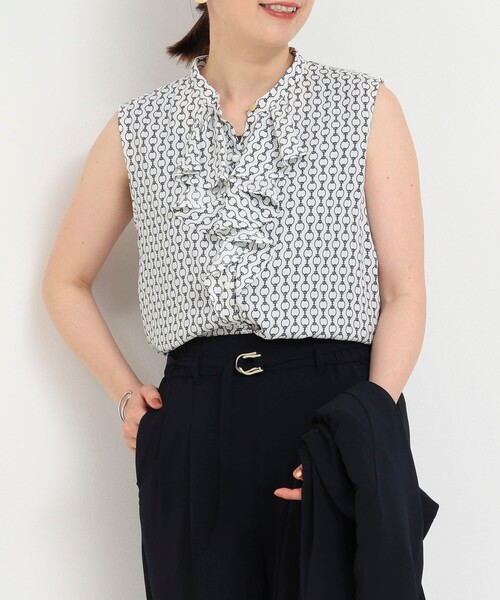 NOLLEY'S LIGHT(ノーリーズライト)の「フロントラッフルブラウス(シャツ/ブラウス・レディース・ブラック系その他/ホワイト系その他5/ホワイト系その他/ブルー系その他・38)」の14枚目の写真