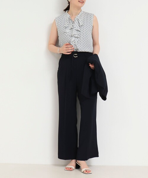 NOLLEY'S LIGHT(ノーリーズライト)の「フロントラッフルブラウス(シャツ/ブラウス・レディース・ブラック系その他/ホワイト系その他5/ホワイト系その他/ブルー系その他・38)」の19枚目の写真