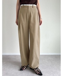 [低身長/高身長サイズ有]ツイルウエスト切り替えバレルレッグパンツ