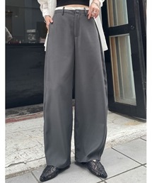 Re:EDIT | [低身長/高身長サイズ有]ツイルウエスト切り替えバレルレッグパンツ(その他パンツ)