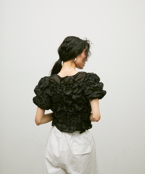 Shirring bubble top / シャーリングバブルトップス（Tシャツ
