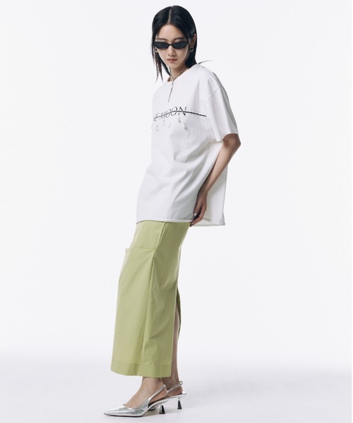 JOSE MOON(ジョゼムーン)の「JOSEMOON LOGO OVER TSHIRT with PEARL/ジョゼムーンロゴオーバーTシャツ(Tシャツ/カットソー・レディース・ブラック/ホワイト/グレー・FREE)」の14枚目の写真