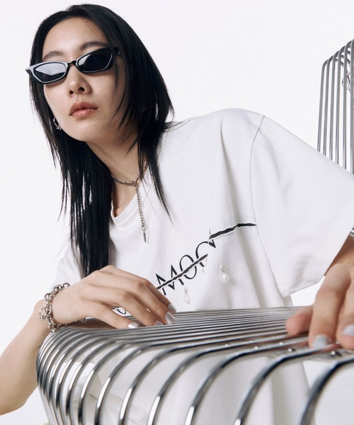 JOSEMOON LOGO OVER TSHIRT with PEARL/ジョゼムーンロゴ