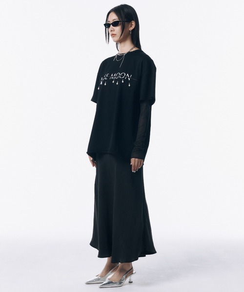 セール】JOSEMOON LOGO OVER TSHIRT with PEARL/ジョゼムーン