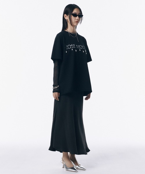 セール】JOSEMOON LOGO OVER TSHIRT with PEARL/ジョゼムーン