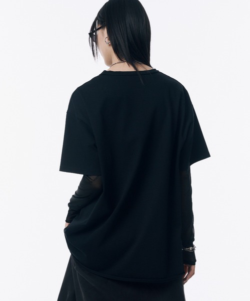 セール】JOSEMOON LOGO OVER TSHIRT with PEARL/ジョゼムーン