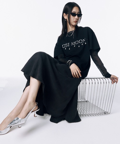 トップス josemoon T shirt JOSE MOON tシャツ JOSEMOON LOGO OVER TSHIRT with PEARL