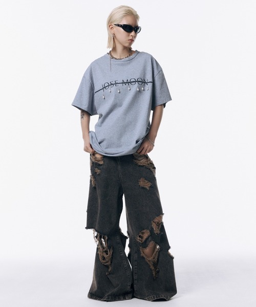 JOSEMOON LOGO OVER TSHIRT with PEARL/ジョゼムーンロゴ