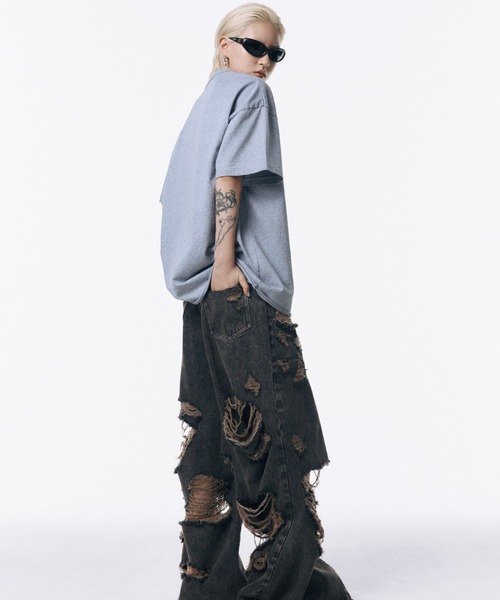 JOSEMOON LOGO OVER TSHIRT with PEARL/ジョゼムーンロゴオーバーT