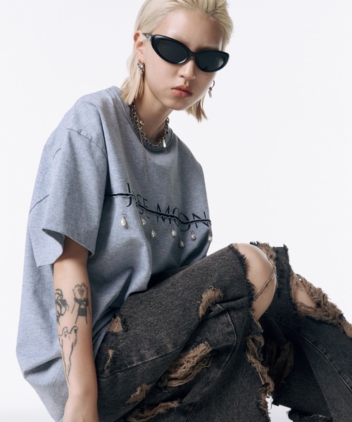 JOSEMOON LOGO OVER TSHIRT with PEARL/ジョゼムーンロゴ