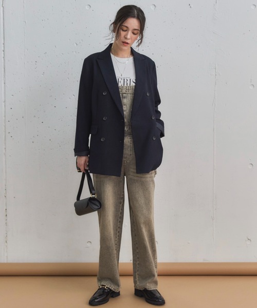 Doux archives（ドゥアルシーヴ）の「ダブルテーラードジャケット（テーラードジャケット・レディース・グレー/チェック/ベージュ/ネイビー・38）」の7枚目の写真