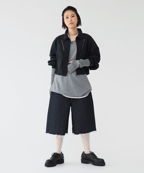 maturely（マチュアリー）の「【1/15再値下げ】maturely / コットン シルク ジッパー ブルゾン（ブルゾン・レディース・ベージュ/ブラック・0/1）」の3枚目の写真