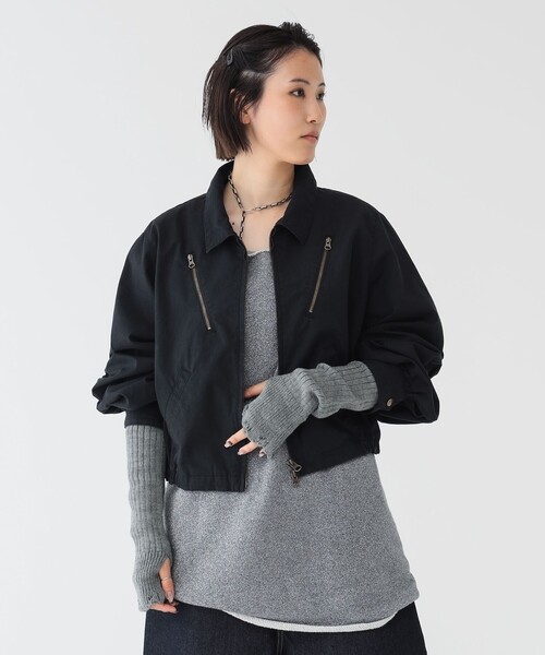 maturely（マチュアリー）の「【1/15再値下げ】maturely / コットン シルク ジッパー ブルゾン（ブルゾン・レディース・ベージュ/ブラック・0/1）」の6枚目の写真