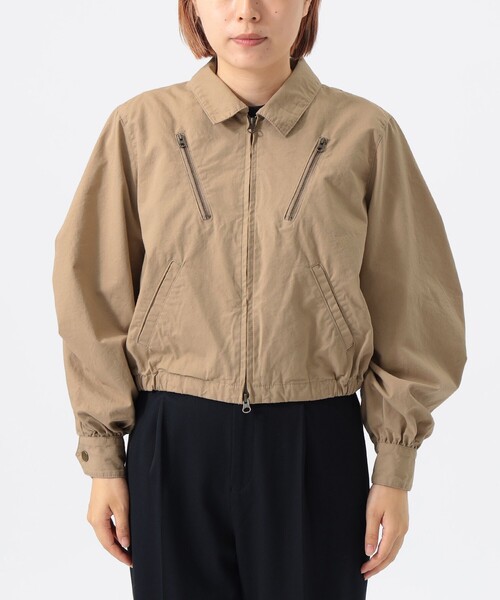 maturely（マチュアリー）の「【1/15再値下げ】maturely / コットン シルク ジッパー ブルゾン（ブルゾン・レディース・ベージュ/ブラック・0/1）」の14枚目の写真