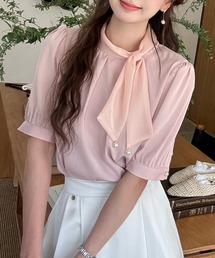 バーバリー ボウタイ パフスリーブ ノバチェック トップス リボン ホースロゴ バーバリー ボウタイ パフスリーブ ノバチェック トップス