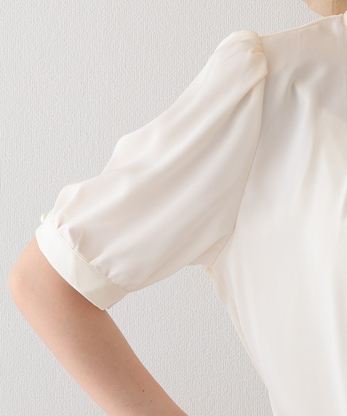 Lace Ladies(レースレディース)の「スタンドカラー ボウタイ リボン パール付き 半袖 ブラウス(シャツ/ブラウス・レディース・ピンク/アイボリー/ホワイト・M)」の18枚目の写真