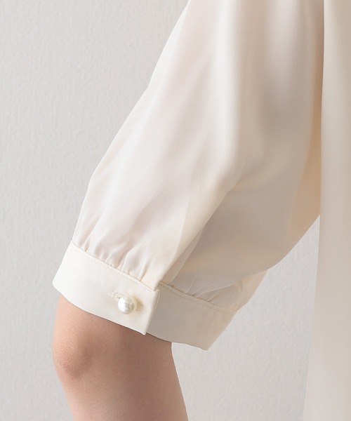 Lace Ladies(レースレディース)の「スタンドカラー ボウタイ リボン パール付き 半袖 ブラウス(シャツ/ブラウス・レディース・ピンク/アイボリー/ホワイト・M)」の19枚目の写真