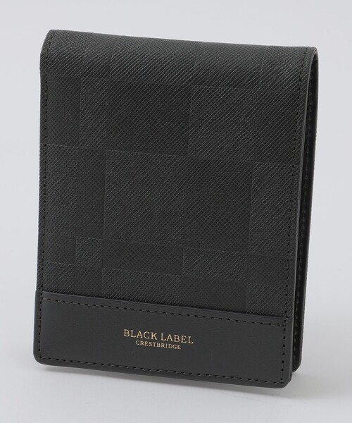 BLACK LABEL CRESTBRIDGE(ブラックレーベル・クレストブリッジ)の「エンボスチェックパスウォレット(財布・メンズ・ブラック/チャコールグレー・FREE)」の2枚目の写真