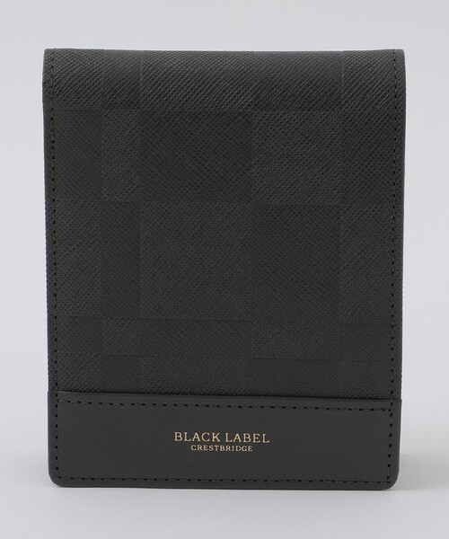 BLACK LABEL CRESTBRIDGE(ブラックレーベル・クレストブリッジ)の「エンボスチェックパスウォレット(財布・メンズ・ブラック/チャコールグレー・FREE)」の6枚目の写真