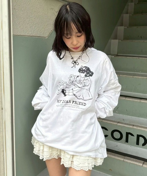 Candy Stripper（キャンディストリッパー）の「MY DEAR FRIEND L/S Tシャツ（Tシャツ/カットソー・レディース・ブラック/オフホワイト・FREE）」の16枚目の写真