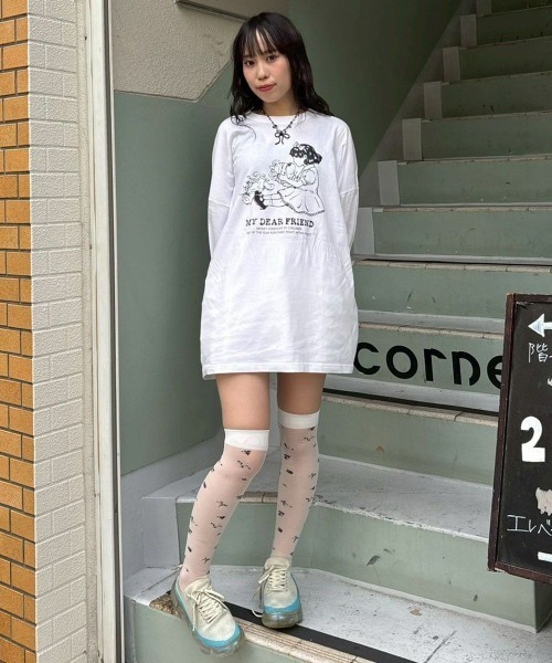 Candy Stripper（キャンディストリッパー）の「MY DEAR FRIEND L/S Tシャツ（Tシャツ/カットソー・レディース・ブラック/オフホワイト・FREE）」の15枚目の写真