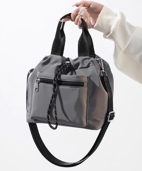 Miniministore(ミニミニストア)の「巾着ショルダーバッグ レディース 小さめ(ショルダーバッグ・レディース・ブラック/ベージュ/ダークグレー・FREE)」の2枚目の写真