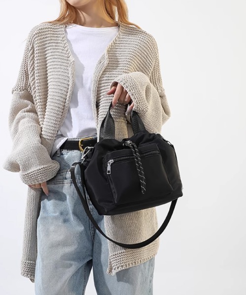Miniministore(ミニミニストア)の「巾着ショルダーバッグ レディース 小さめ(ショルダーバッグ・レディース・ブラック/ベージュ/ダークグレー・FREE)」の4枚目の写真
