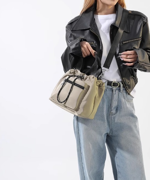 Miniministore(ミニミニストア)の「巾着ショルダーバッグ レディース 小さめ(ショルダーバッグ・レディース・ブラック/ベージュ/ダークグレー・FREE)」の10枚目の写真