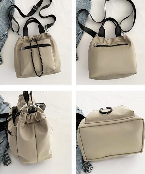 Miniministore(ミニミニストア)の「巾着ショルダーバッグ レディース 小さめ(ショルダーバッグ・レディース・ブラック/ベージュ/ダークグレー・FREE)」の19枚目の写真