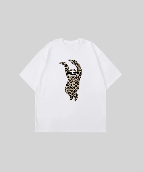 MAISON GA GA(メゾンガガ)の「Leopard Sloth Middle Sleeves T(Tシャツ/カットソー・メンズ・ホワイト/ブラック・LARGE/X-LARGE)」の1枚目の写真