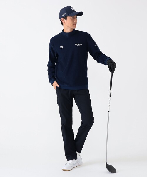 BEAMS GOLF(ビームスゴルフ)の「PURPLE LABEL / スフィダンテ グリッド モックネックシャツ(Tシャツ/カットソー・メンズ・チャコールグレー/ホワイト/ネイビー・S/M/L/XL)」の5枚目の写真