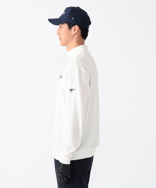 BEAMS GOLF(ビームスゴルフ)の「PURPLE LABEL / スフィダンテ グリッド モックネックシャツ(Tシャツ/カットソー・メンズ・チャコールグレー/ホワイト/ネイビー・S/M/L/XL)」の6枚目の写真