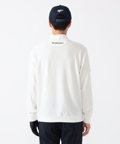 BEAMS GOLF(ビームスゴルフ)の「PURPLE LABEL / スフィダンテ グリッド モックネックシャツ(Tシャツ/カットソー・メンズ・チャコールグレー/ホワイト/ネイビー・S/M/L/XL)」の7枚目の写真