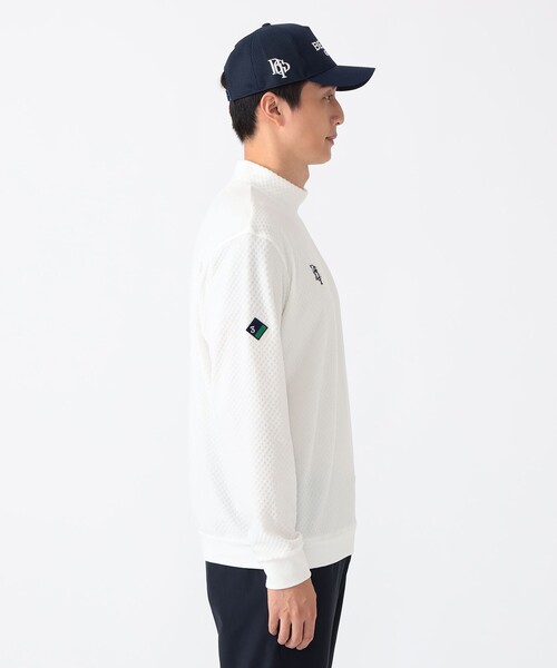 BEAMS GOLF(ビームスゴルフ)の「PURPLE LABEL / スフィダンテ グリッド モックネックシャツ(Tシャツ/カットソー・メンズ・チャコールグレー/ホワイト/ネイビー・S/M/L/XL)」の8枚目の写真