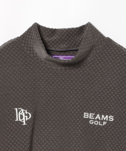 BEAMS GOLF(ビームスゴルフ)の「PURPLE LABEL / スフィダンテ グリッド モックネックシャツ(Tシャツ/カットソー・メンズ・チャコールグレー/ホワイト/ネイビー・S/M/L/XL)」の13枚目の写真