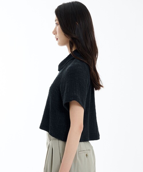 PUBLIC TOKYO（パブリックトウキョウ）の「【完売間近】スラブリブフロントジップTOP（カーディガン/ボレロ・レディース・ホワイト/ブラック・FREE）」の18枚目の写真