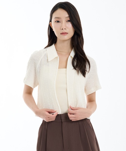 トップス Tokyo スラブリブフロントジップTOP（Tシャツ/カットソー）｜PUBLIC